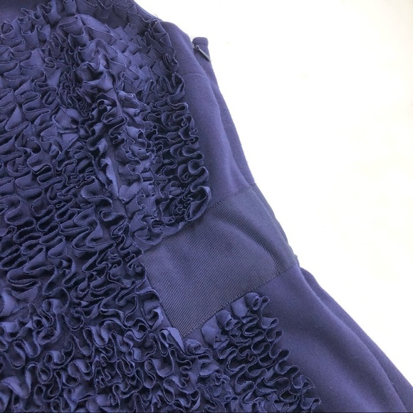 Ted Baker London navy blue ruffle knit shift dress - Picture 6 of 12